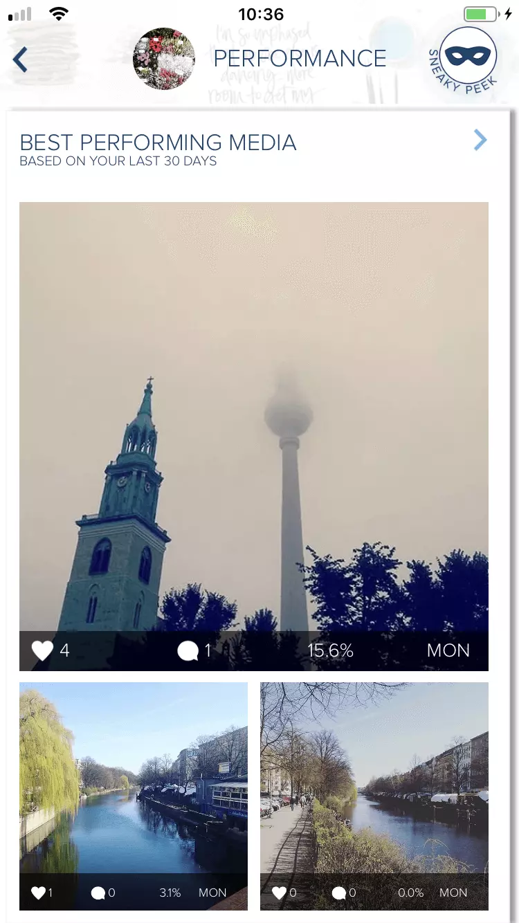 Image: Domaine de rendement de l’application de statistiques Instagram de Plann.