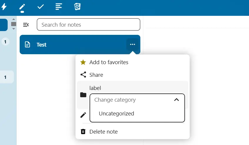 Nextcloud Notes : changer de catégorie Image: Nextcloud Notes : changer de catégorie