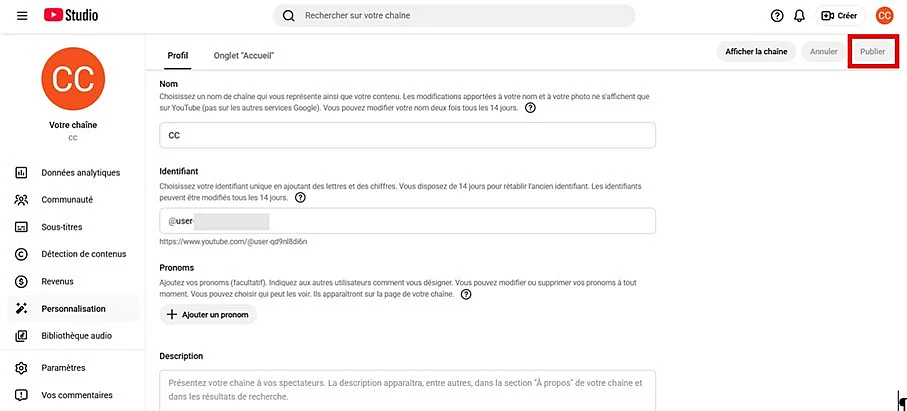 Changer le nom de la chaîne YouTube Image: Changer le nom de la chaîne YouTube