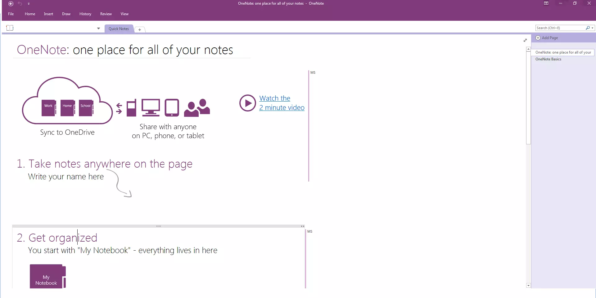 Image: Capture d’écran de OneNote