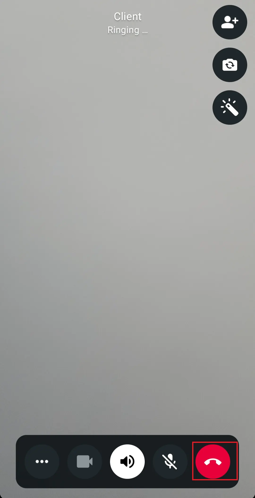 WhatsApp sur Android : combiné rouge pour mettre fin à l’appel Image: WhatsApp sur Android : combiné rouge pour mettre fin à l’appel