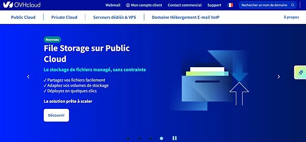 Image: Page d’accueil de OVHcloud