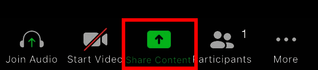 Application Zoom avec fonction de partage de contenu pendant une réunion Application Zoom avec fonction de partage de contenu pendant une réunion
