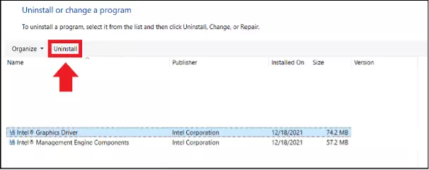 Image: Liste des programmes système dans le Panneau de configuration de Windows