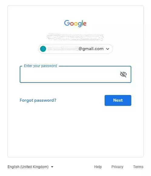 Image: Page de connexion au compte Google