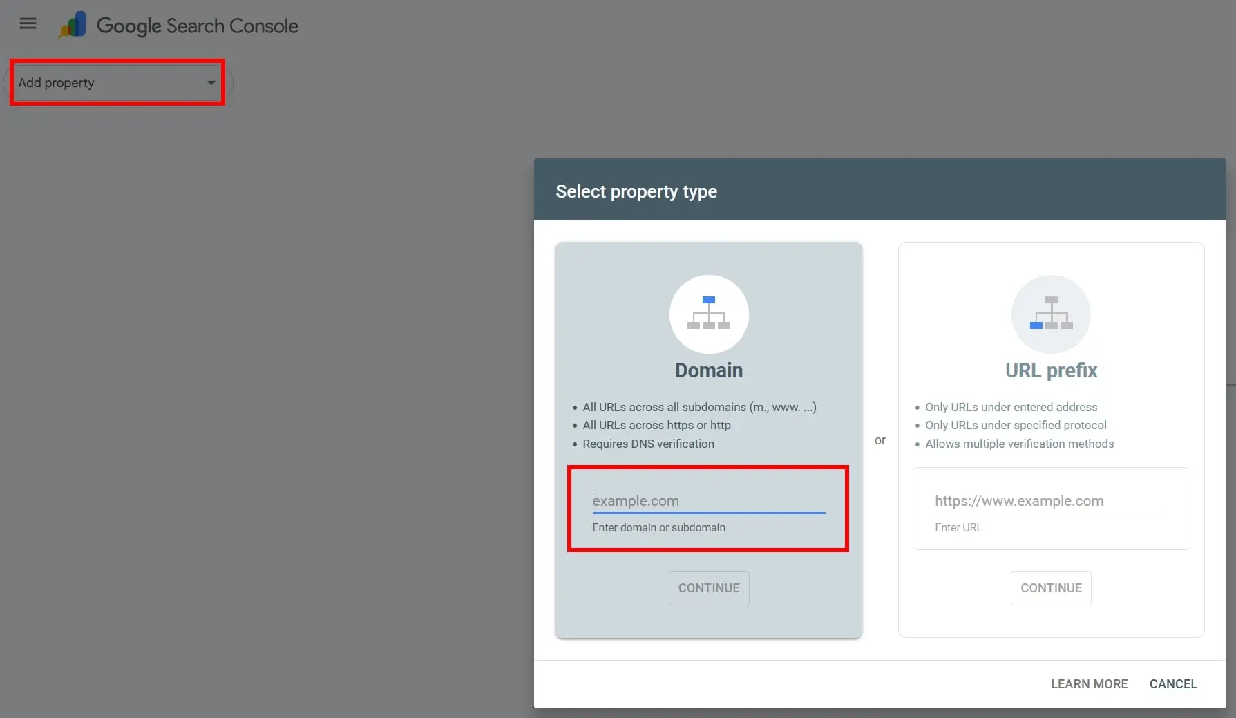 Image: Google Search Console : ajouter une propri&eacute;t&eacute;
