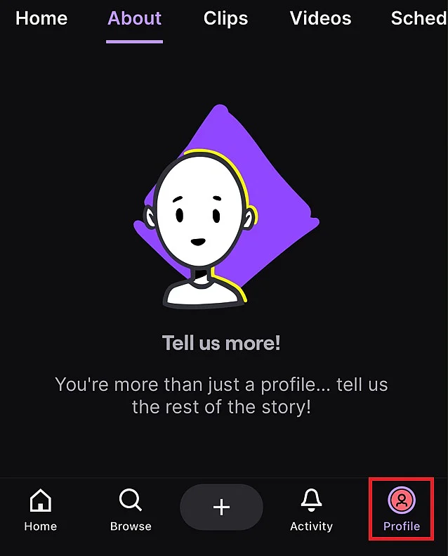 Profile picture in the Twitch app Image: Profile photo in the Twitch app