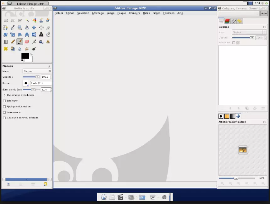 Image: Capture d’écran de GIMP, avec la boite à outils