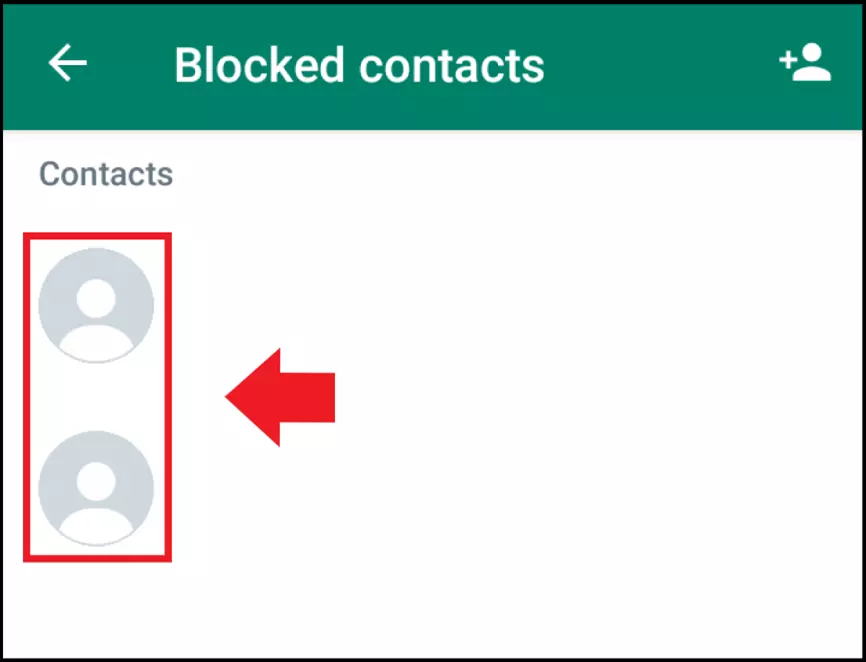 Image: Débloquer un contact dans les paramètres de confidentialité de WhatsApp
