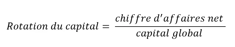 Image: Formule permettant de calculer la rotation du capital