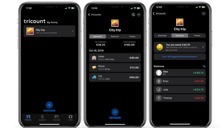 Image: Capture d&rsquo;&eacute;cran de l&rsquo;application Tricount