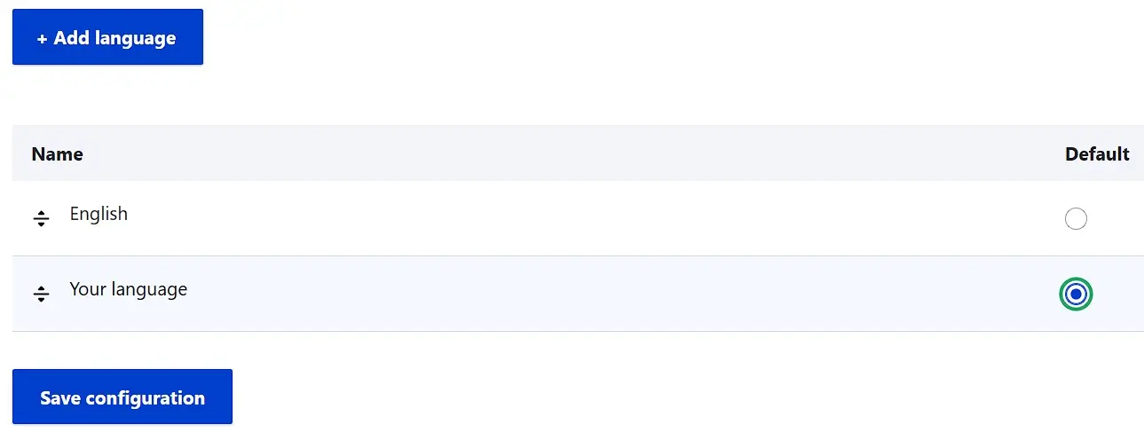 Image: S&eacute;lection de langue Drupal