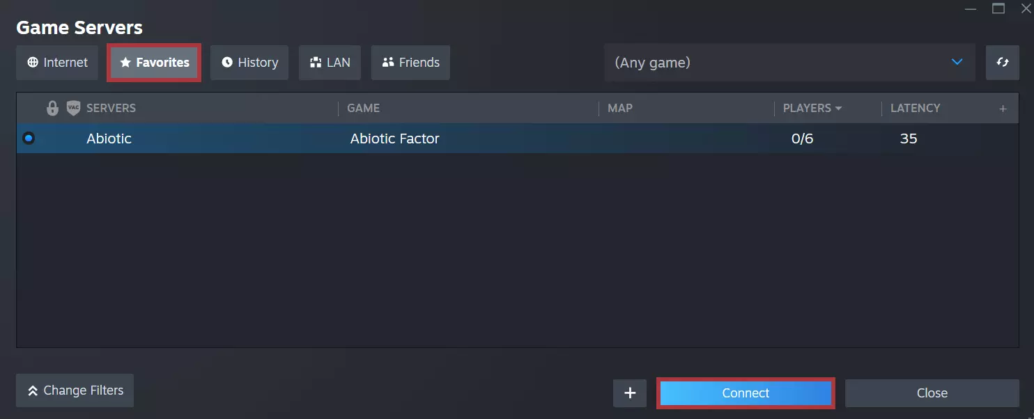 Image: Serveur dédié Abiotic Factor dans l’aperçu des serveurs de jeu