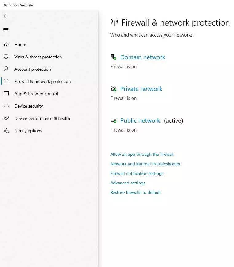 Image: Pare-feu et protection du réseau sous Windows