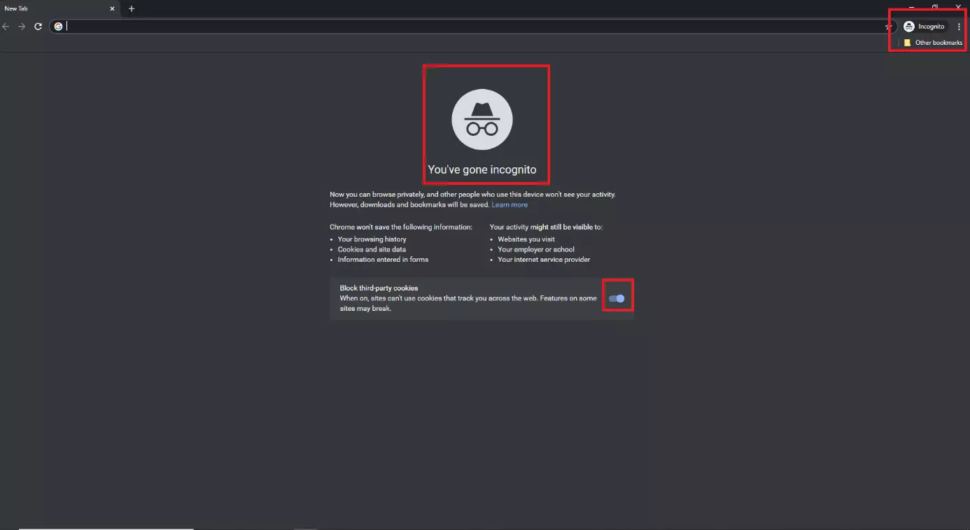 Image: Fenêtre en mode incognito de Google Chrome
