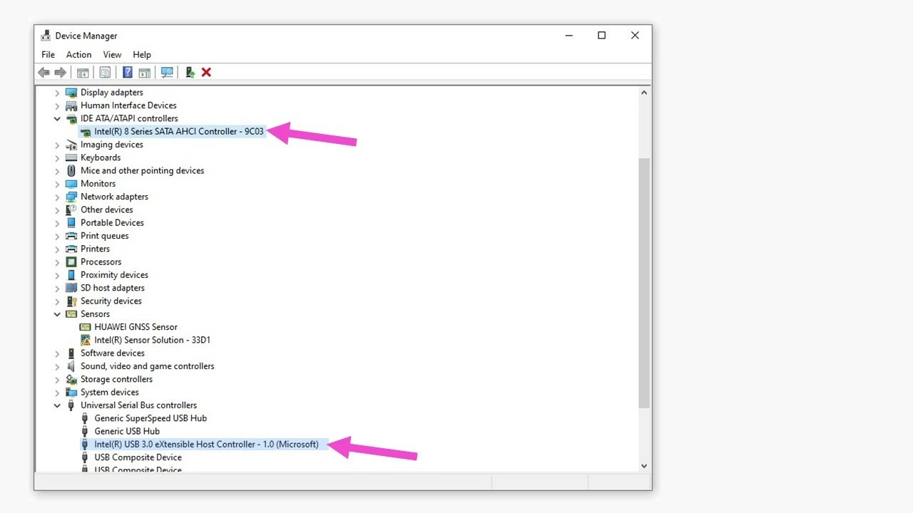 Image: Gestionnaire de périphériques Windows