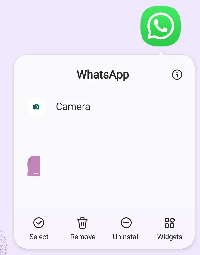 Désinstaller WhatsApp en plaçant l’icône de l’application au niveau de l’option « Désinstaller » Image: Désinstaller WhatsApp en plaçant l’icône de l’application au niveau de l’option « Désinstaller »