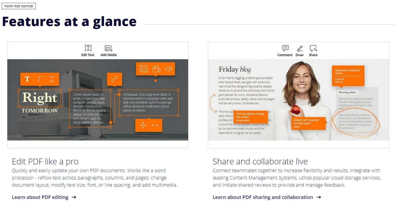 Image: Capture d’écran du site Web de Foxit