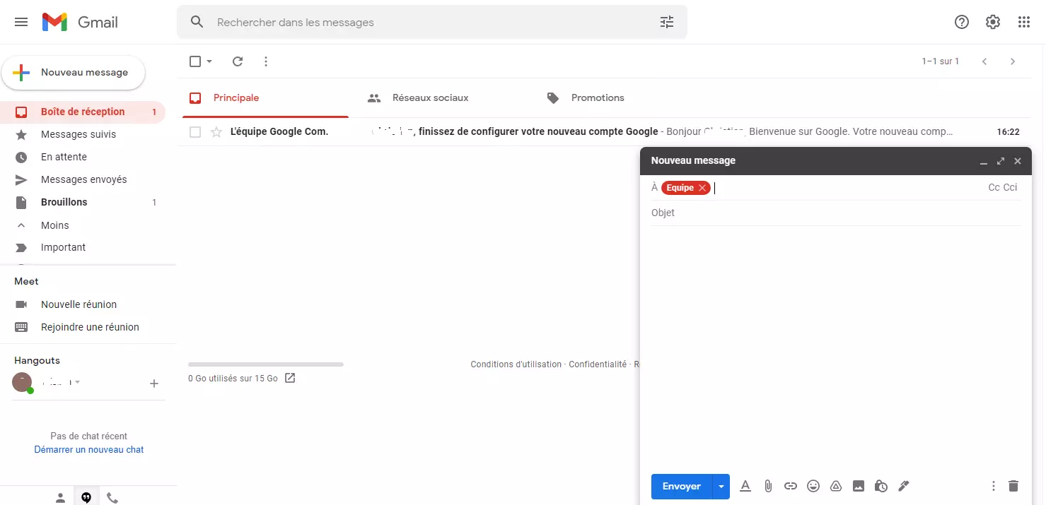 Image: Gmail : envoyer un email à une liste de diffusion