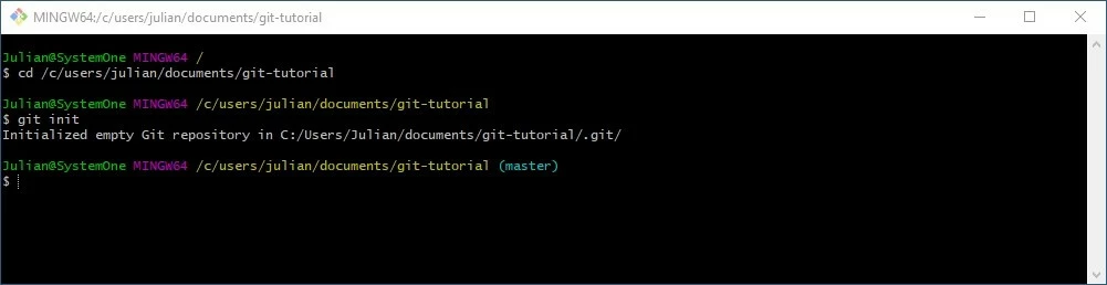Image: Git-Bash : modification et génération de répertoire