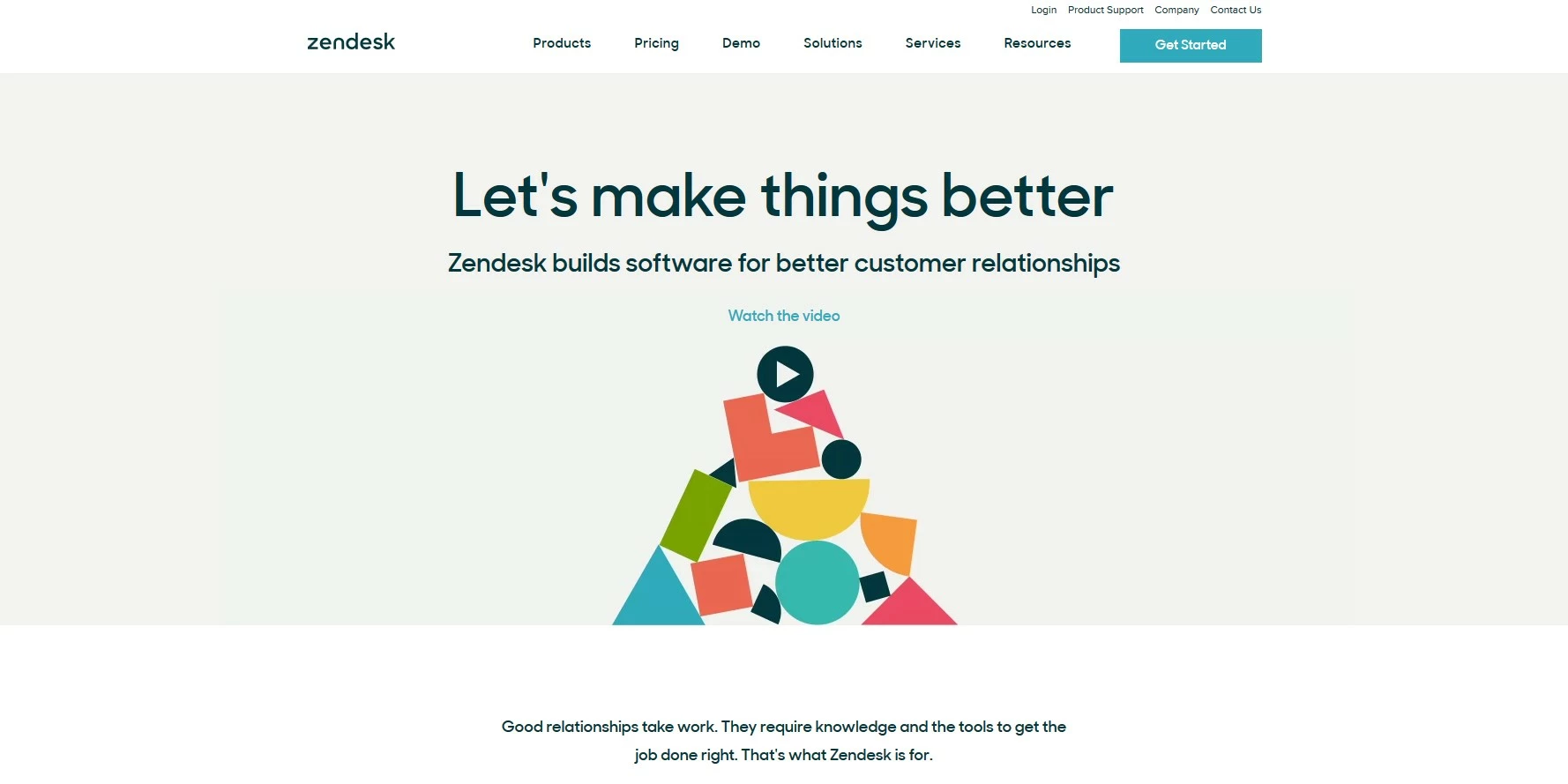 landing page de Zendesk