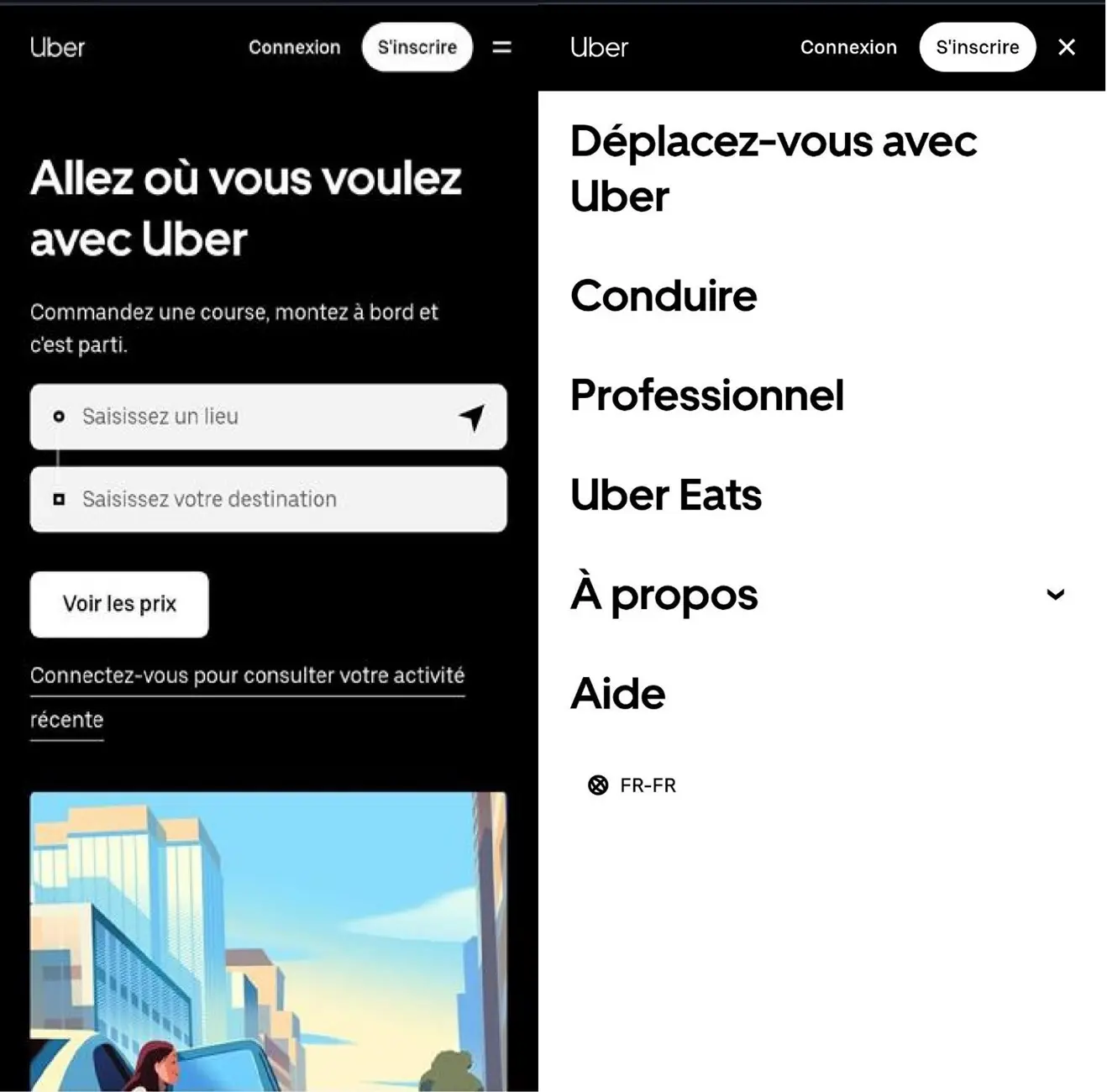 Navigation off-canvas d’Uber Image: Navigation off-canvas d’Uber