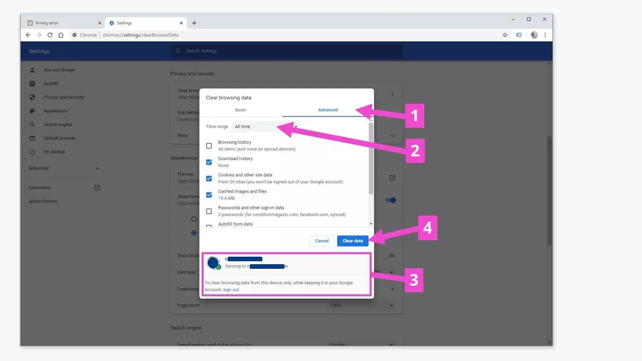 Image: Chrome : effacer les données de navigation