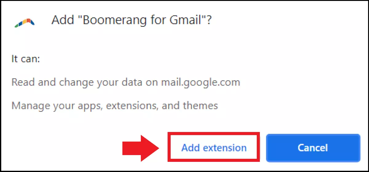 Image: Validez votre sélection en cliquant sur « Ajouter l’extension »