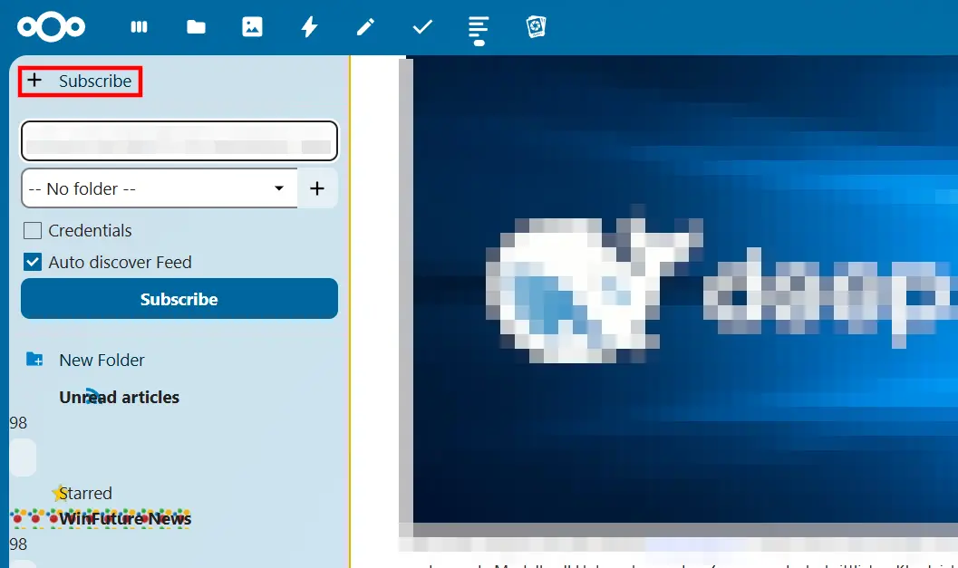 S’abonner à un flux RSS avec Nextcloud News Image: S’abonner à un flux RSS avec Nextcloud News