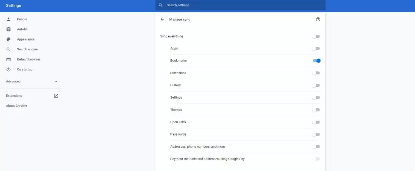 Image: Google Chrome : gérer la synchronisation