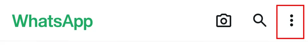 Image: Menu WhatsApp à trois points en haut à droite pour « Plus d’options »