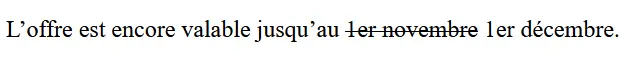 HTML Formatting : exemple de texte barré Image: HTML Formatting : exemple de texte barré
