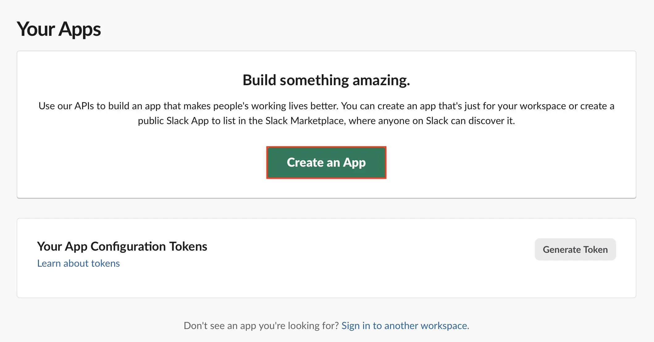 Slack : Create an App Image: Slack : Create an App