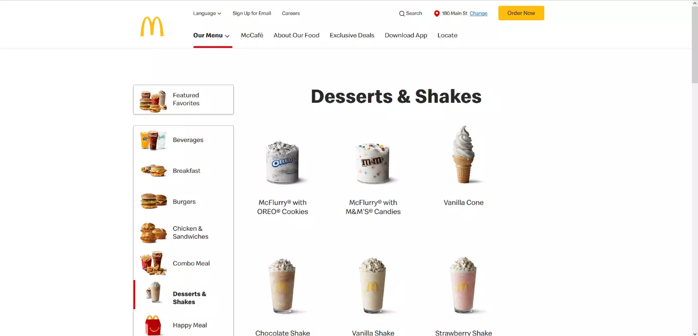 Image: Exemple de co-branding fonctionnel : crème glacée McDonald's avec des garnitures provenant de marques de sucreries populaires
