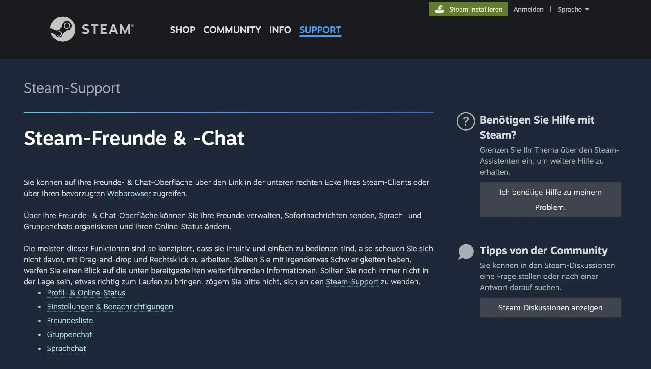 Capture d’écran du site Web de Steam Chat Image: Capture d’écran du site Web de Steam Chat