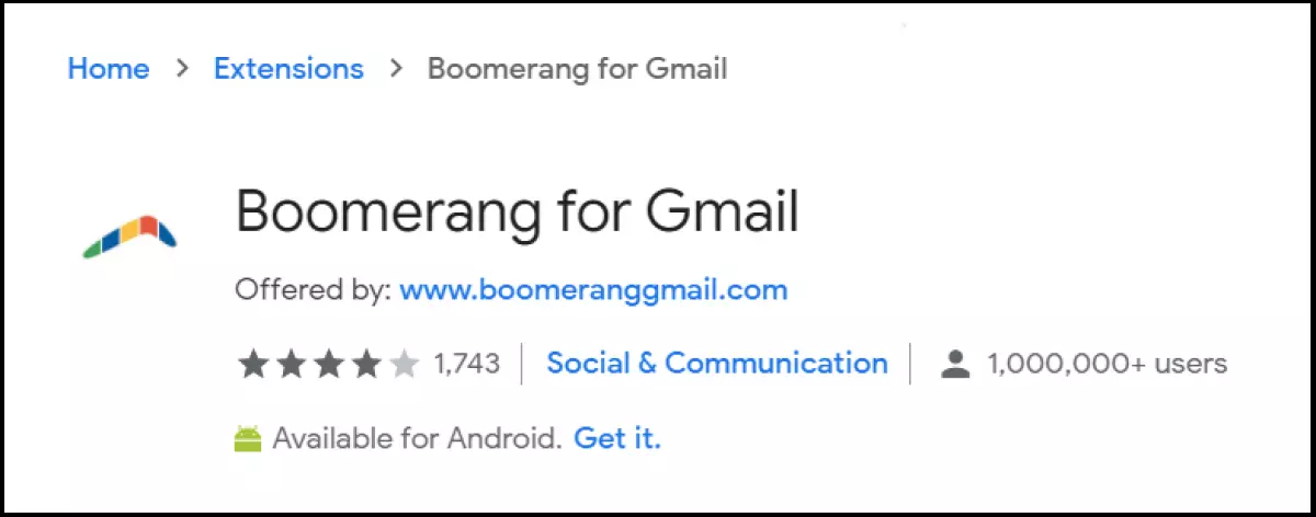 Image: Boomerang propose des emails programmés, des rappels et une rédaction intuitive