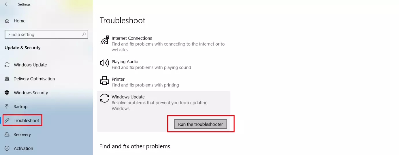 Image: Résolution des problèmes de mises à jour Windows