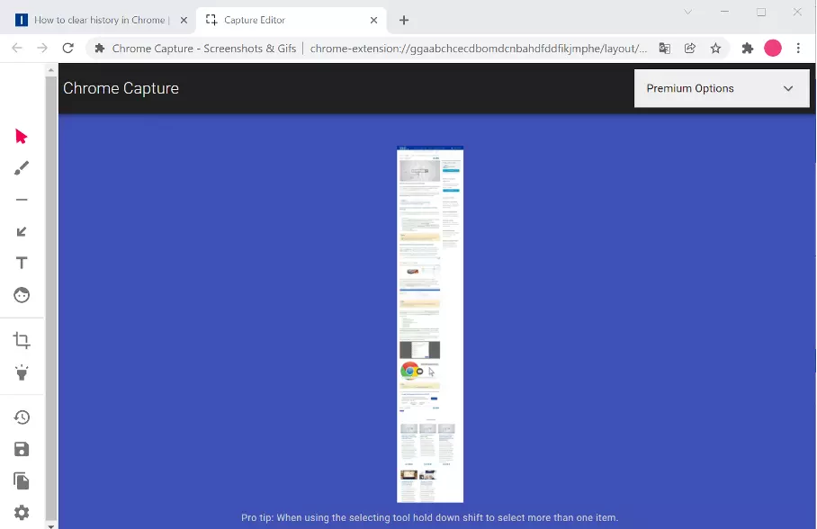 Image: Capture d’écran de l’éditeur Chrome Capture