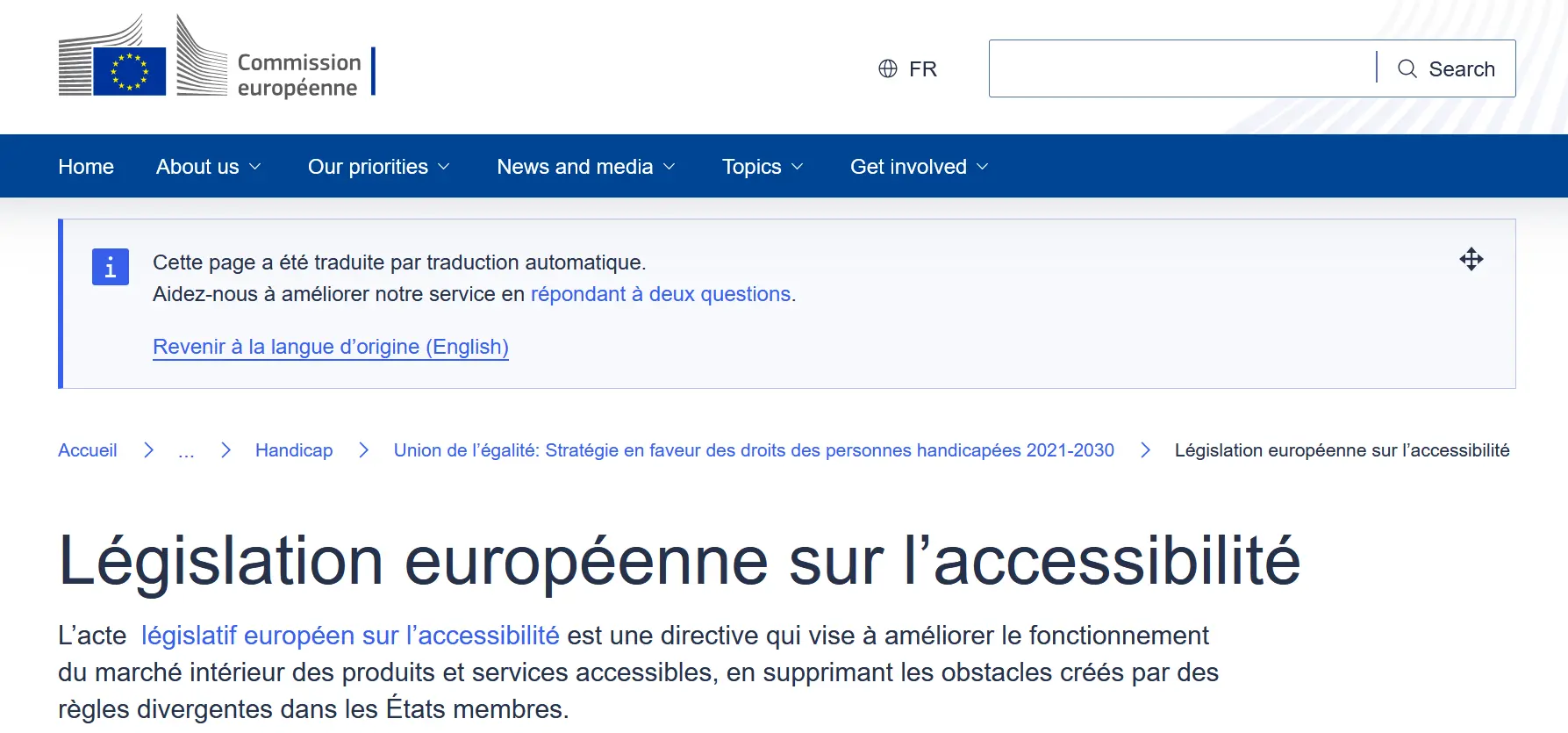 Capture d’écran du site Web de la Commission européenne Image: Capture d’écran du site Web de la Commission européenne