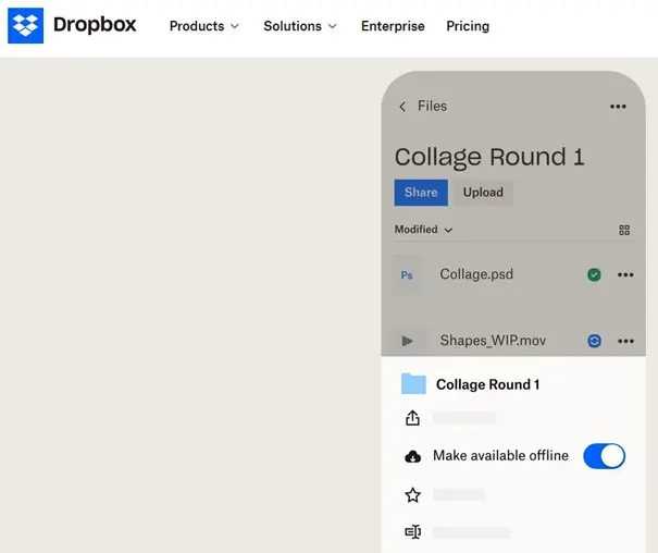 Image: Capture d’écran de Dropbox