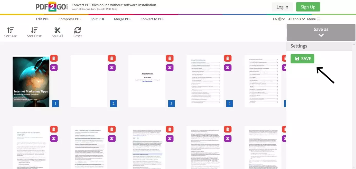 Image: Un PDF édité et enregistré avec PDF2GO