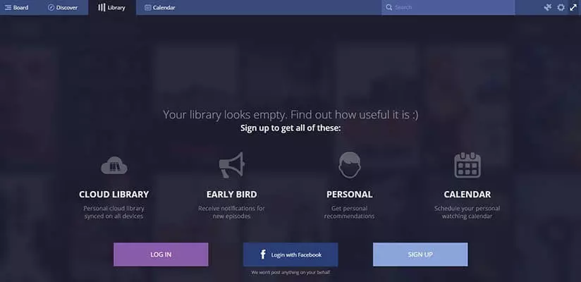 Image: Stremio : page d’accueil du media center