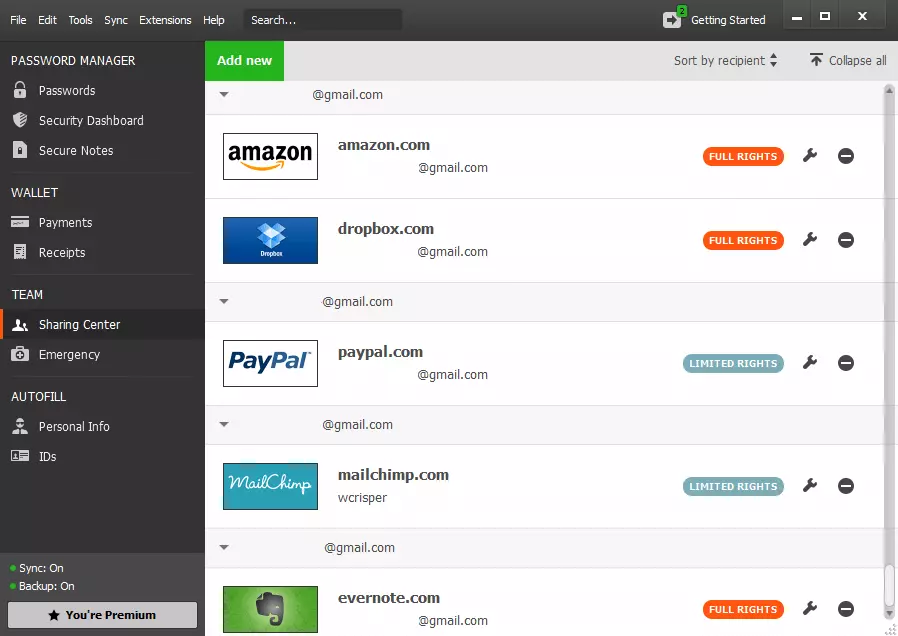 Image: Interface utilisateur de l’application de bureau Dashlane
