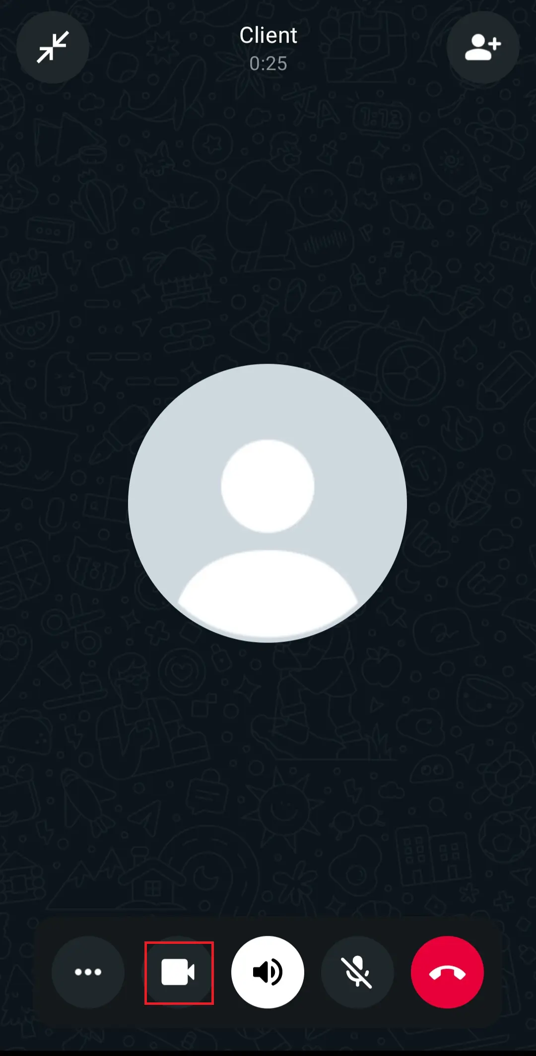 WhatsApp : icône de caméra pour passer à l’appel vidéo Image: WhatsApp : icône de caméra pour passer à l’appel vidéo