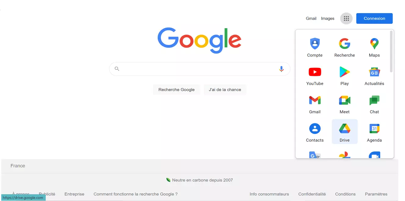 Image: Compte Google : aperçu des applications