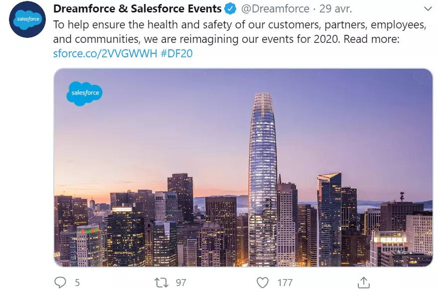 Image: Hashtag marketing : event Hashtag #DF19 sur Twitter