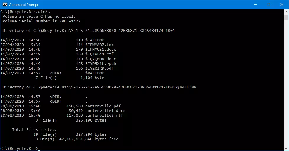 Image: Restaurer un fichier supprimé à l’aide de l’invite de commandes