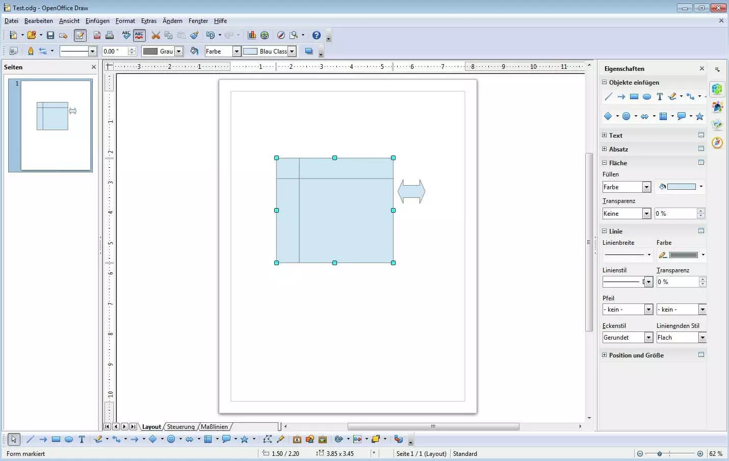 Image: Interface utilisateur d’Apache OpenOffice Draw