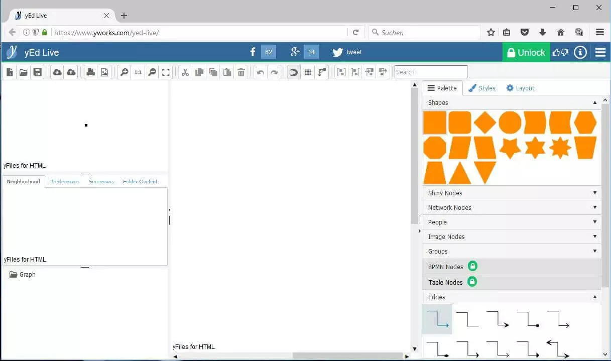 Image: yEd Live : version en ligne de yEd-Editor