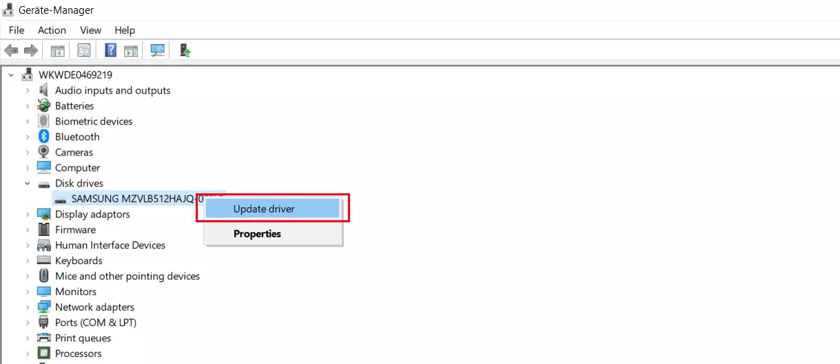 Image: Gestionnaire de périphériques de Windows